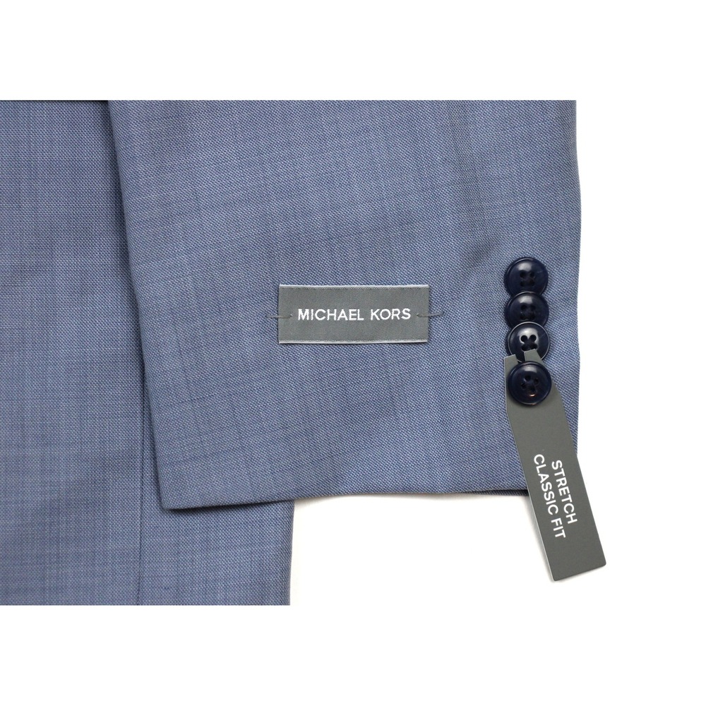 Michael Kors Kidwell Suit Jacket Mens 42 L Light Blue Wool Classic Fit Stretch - Picture 6 of 7